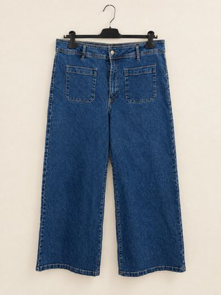 Vaqueros Anchos Azul Marino Talla 46