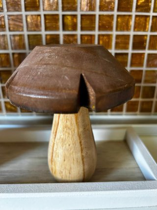 Set 2 Funghetti Decorativi Legno