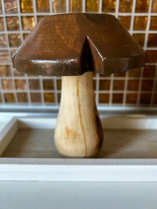 Set 2 Funghetti Decorativi Legno