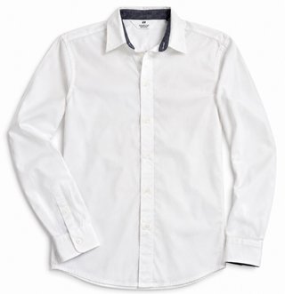 Camisa H&M Blanca Manga Larga, talla 13-14 años