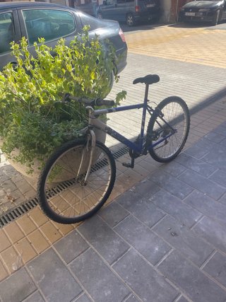 Bicicleta de montaña azul
