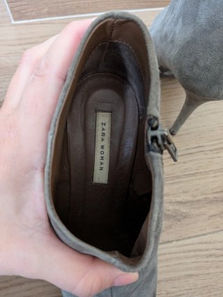 Botines tacón Zara grises T 38