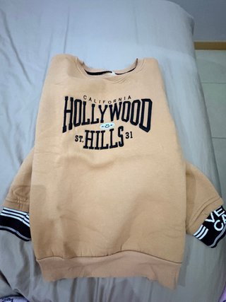 Sudadera Beige con Estampado