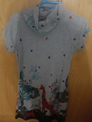 Vestido estampado animalitos y flores