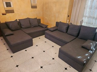 2 Sofas Chaise Longue Gris