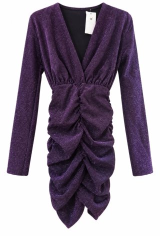 Vestido Morado Brillo Talla Única
