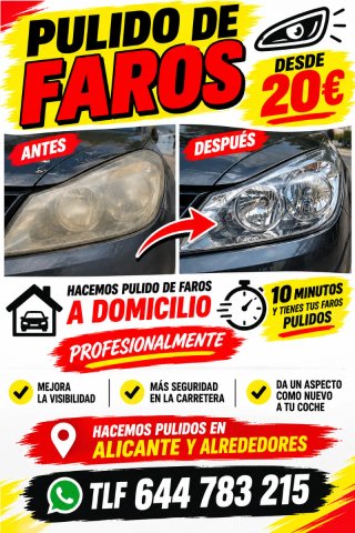 Pulido de faros desde 20€