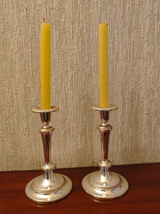 Set de 2 Candelabros Plateados