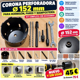 Corona Perforadora 152 mm para Hormigón