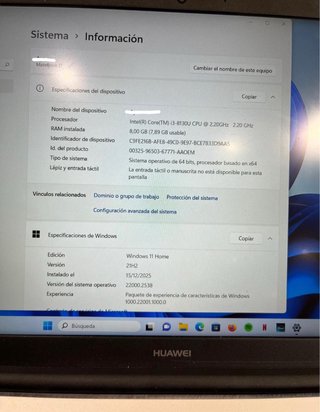 Huawei MateBook i3 8GB RAM Windows 11