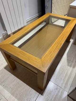 Mesa de centro madera y cristal