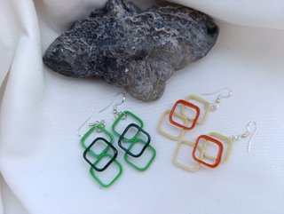 Pendientes de Filigrana de Papel Cuadrados