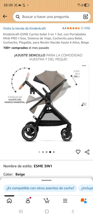 Carrito Bebé 3 en 1 Kinderkraft ESME