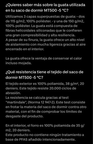 Saco de dormir -5°C Tamaño XL