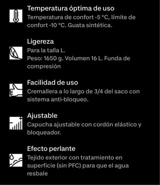 Saco de dormir -5°C Tamaño XL