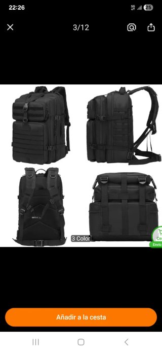 Mochila Táctica 45L Negra