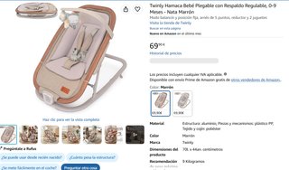 Hamaca Bebé Plegable Twinly Marrón