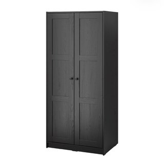 Armario de dos puertas negro-marrón