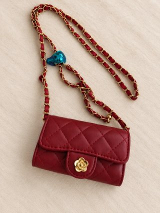 Bolso Mini Acolchado Burdeos con Cadena