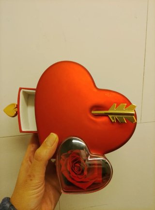 Joyero Corazón con Rosa y Flecha