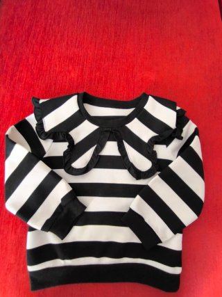 Sudadera de Rayas con Cuello Volante