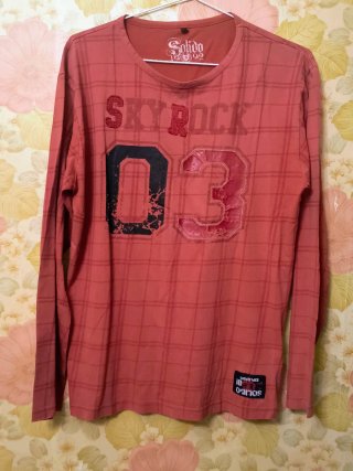 Camiseta Solido Manga Larga Roja