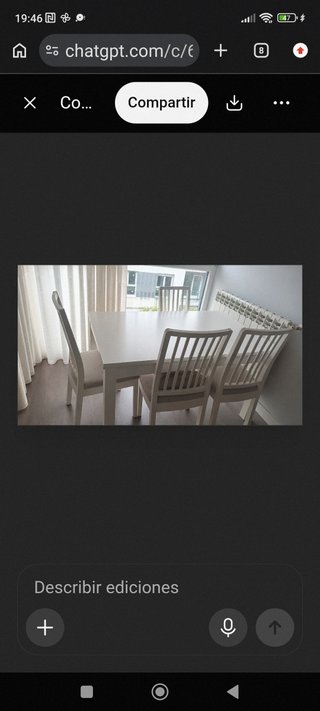 Mesa comedor extensible madera blanca y 4 sillas