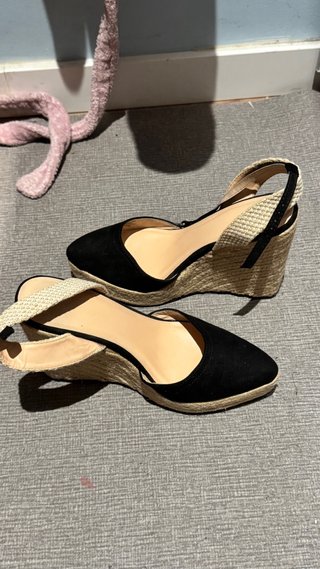 Cuñas negras de esparto talla 38