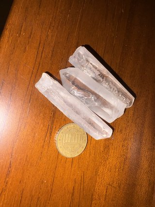 3 puntas de cuarzo cristal transparente