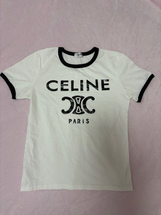 Camiseta Celine Blanca y Negra Talla S