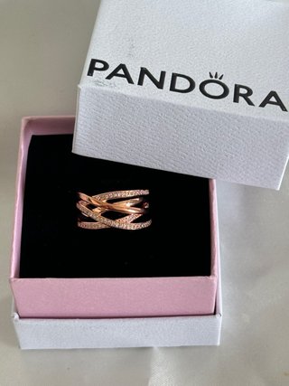 Anillo Oro Rosa con Circonitas