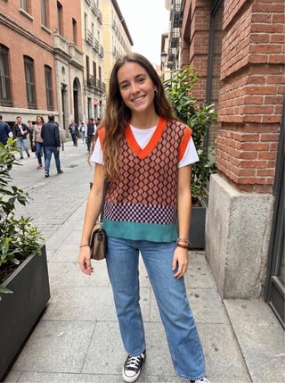Chaleco de lana multicolor