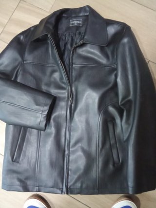 Chaqueta de cuero negra XL