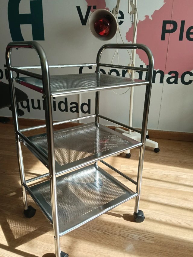 2 Carritos Acero Inoxidable 3 Baldas