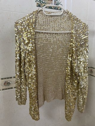 Chaqueta lentejuelas doradas Talla S