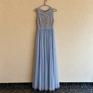 Vestido largo azul de lentejuelas para arreglar