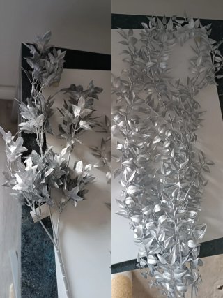 Ramas plateadas decoración Navidad