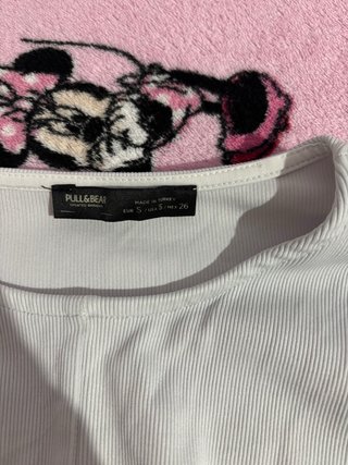 Top Pull&Bear Blanco Mujer Talla S