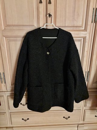 Abrigo negro Vintage con botones