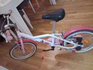 Bicicleta Infantil Btwin Blanca y Rosa
