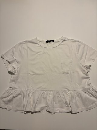 Camiseta blanca manga corta mujer