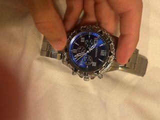 Reloj Geneva Elegante Azul y Plateado