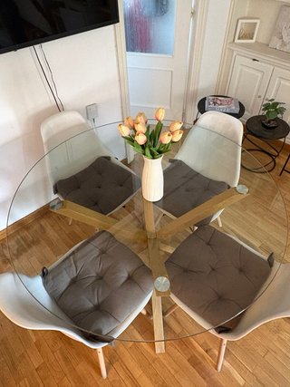Tavolo da Pranzo Rotondo con 4 Sedie
