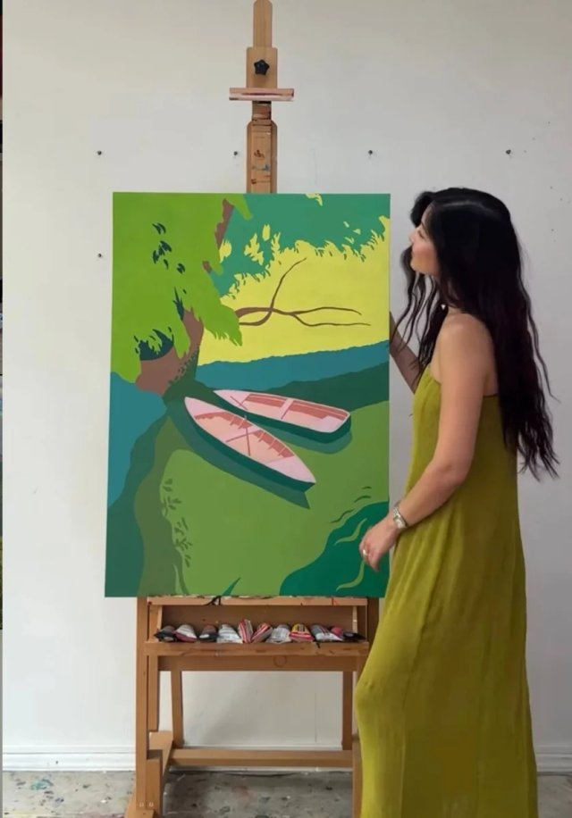 Cuadro «Barcas en el lago»