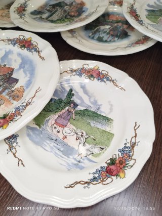 12 Platos Postre Porcelana Francesa Vintage