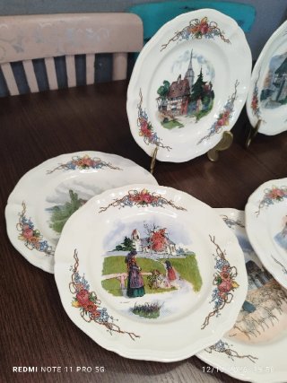 12 Platos Postre Porcelana Francesa Vintage