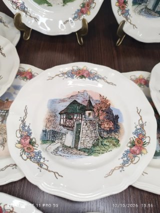 12 Platos Postre Porcelana Francesa Vintage