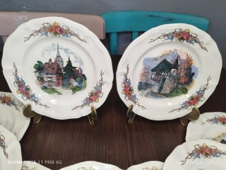 12 Platos Postre Porcelana Francesa Vintage
