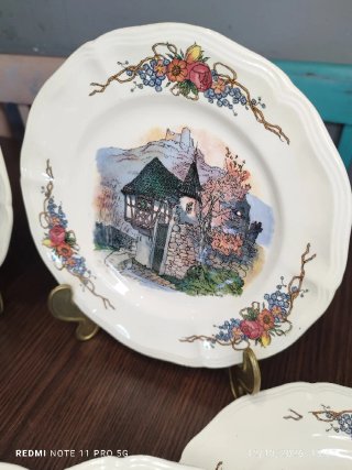 12 Platos Postre Porcelana Francesa Vintage