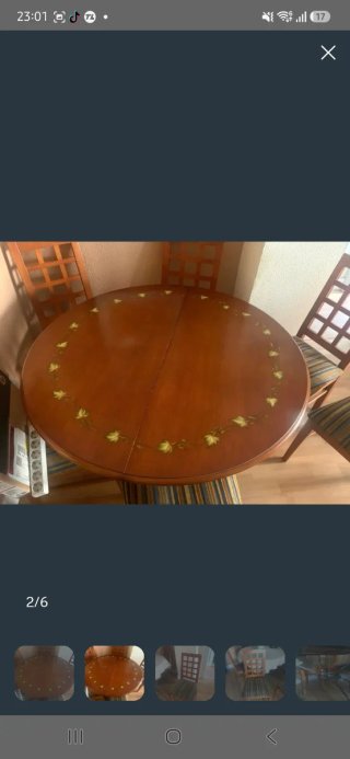 Mesa de comedor extensible y 4 sillas